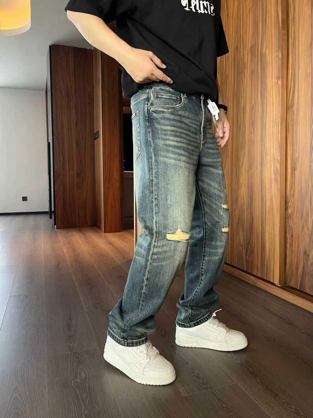 秋冬新款牛仔裤小直筒裤型29-36