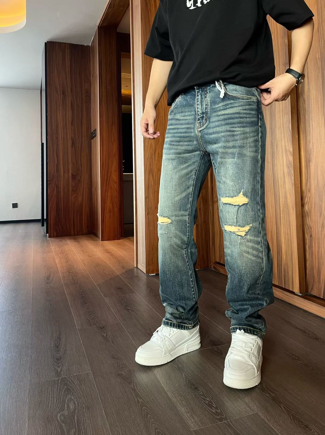 秋冬新款牛仔裤小直筒裤型29-36