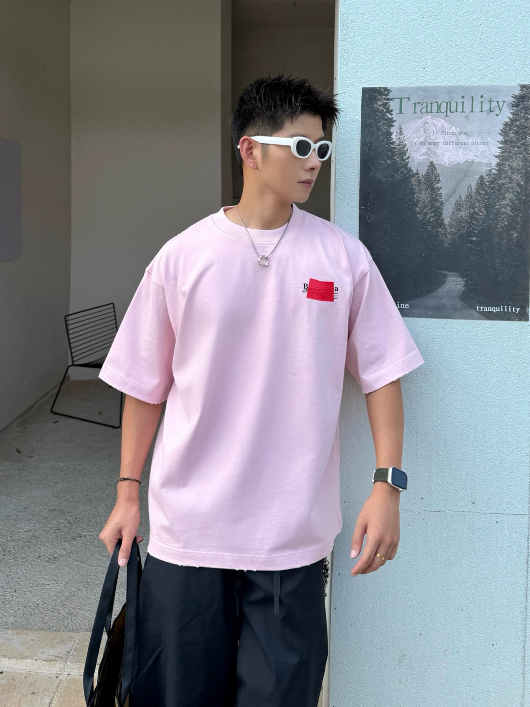 新款秋冬高克重T恤🆕颜色：黑，白，粉码数：XS-XL款号：52118