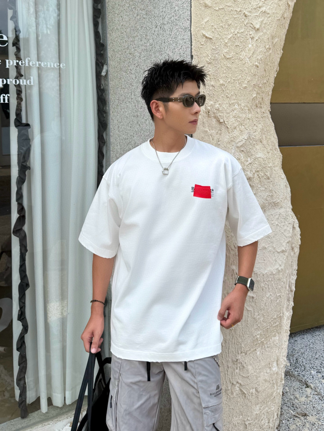 新款秋冬高克重T恤🆕颜色：黑，白，粉码数：XS-XL款号：52118