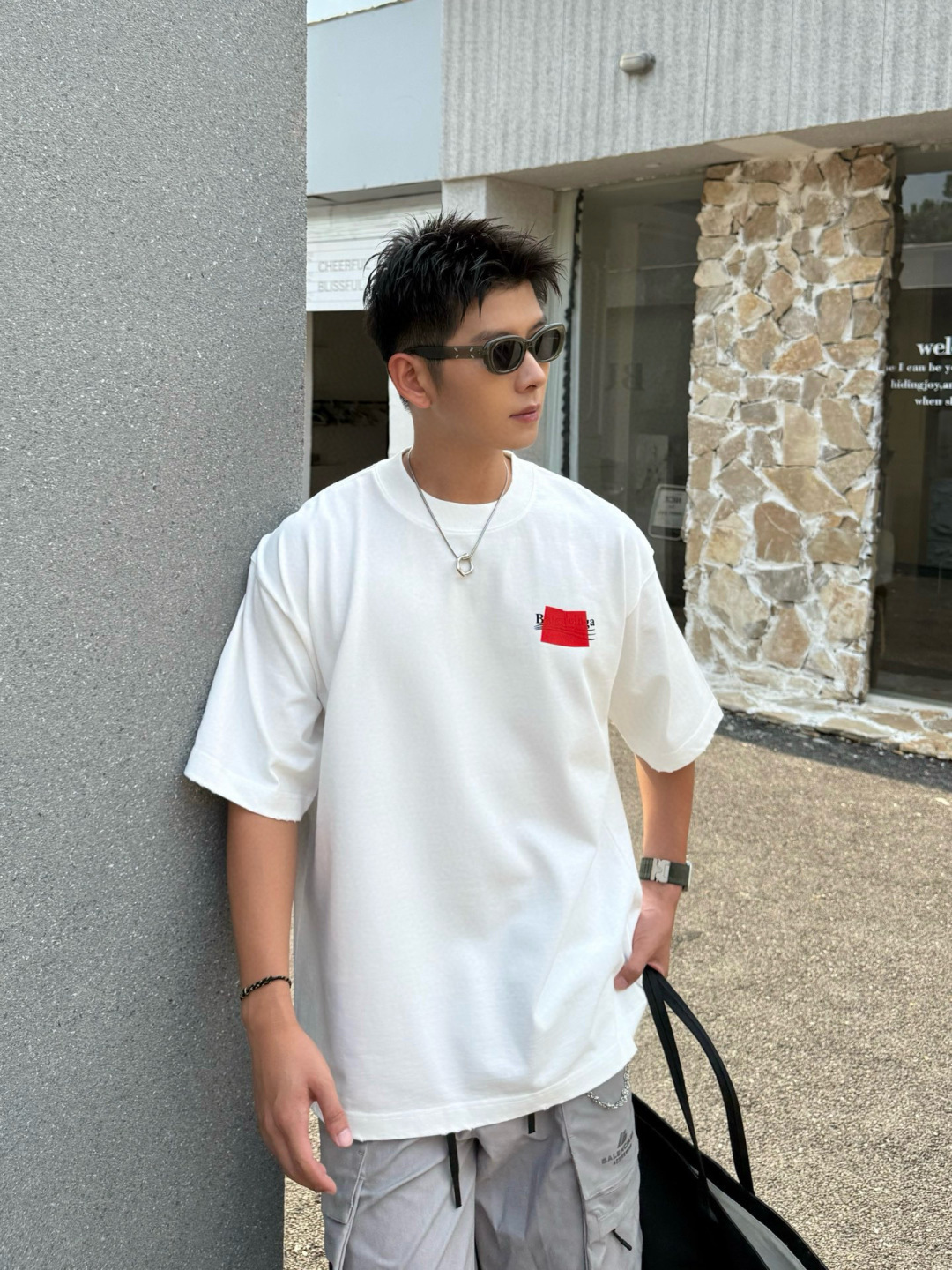 新款秋冬高克重T恤🆕颜色：黑，白，粉码数：XS-XL款号：52118