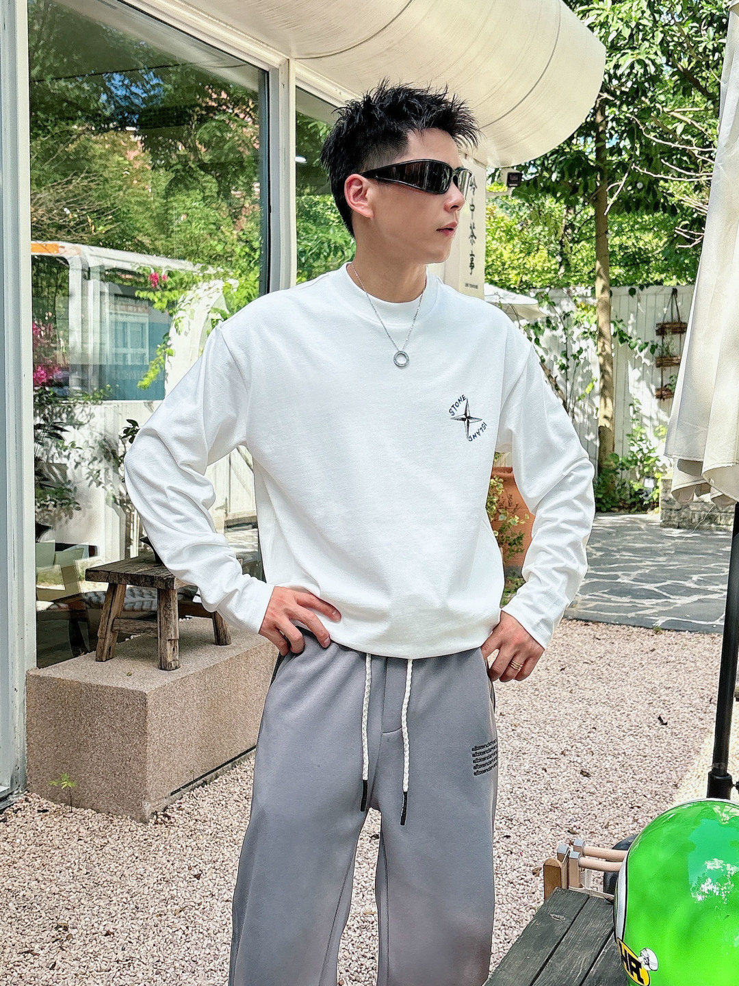 2025秋冬季新款石头岛手绘长袖S-XL