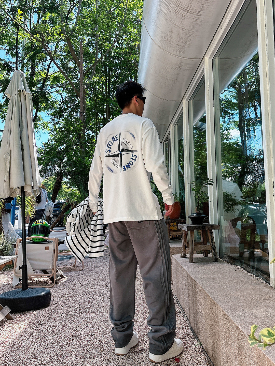 2025秋冬季新款石头岛手绘长袖S-XL