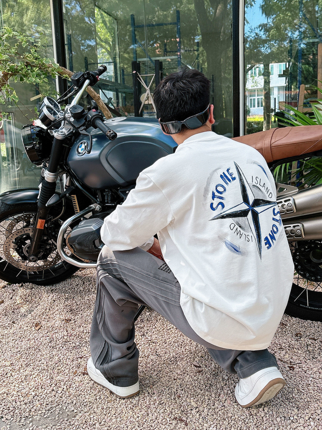 2025秋冬季新款石头岛手绘长袖S-XL