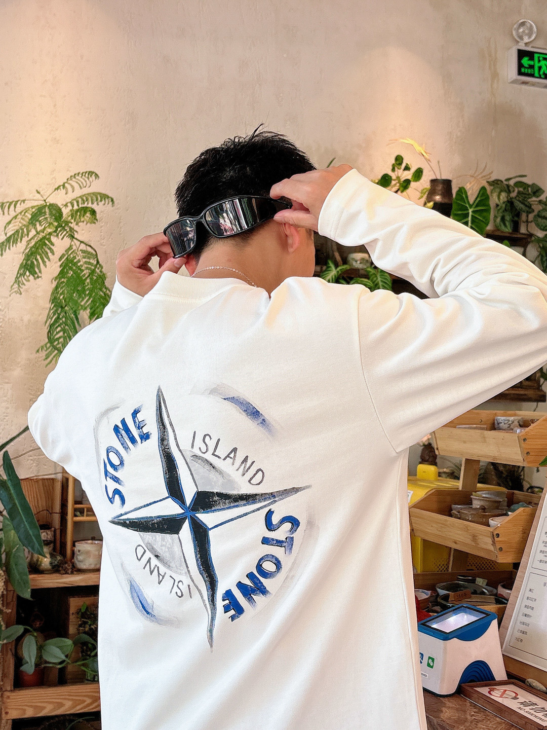 2025秋冬季新款石头岛手绘长袖S-XL