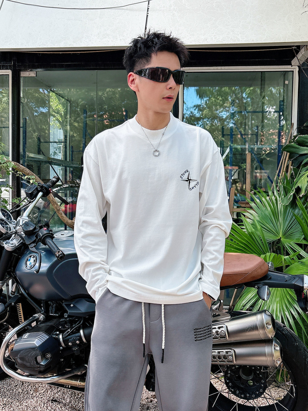 2025秋冬季新款石头岛手绘长袖S-XL