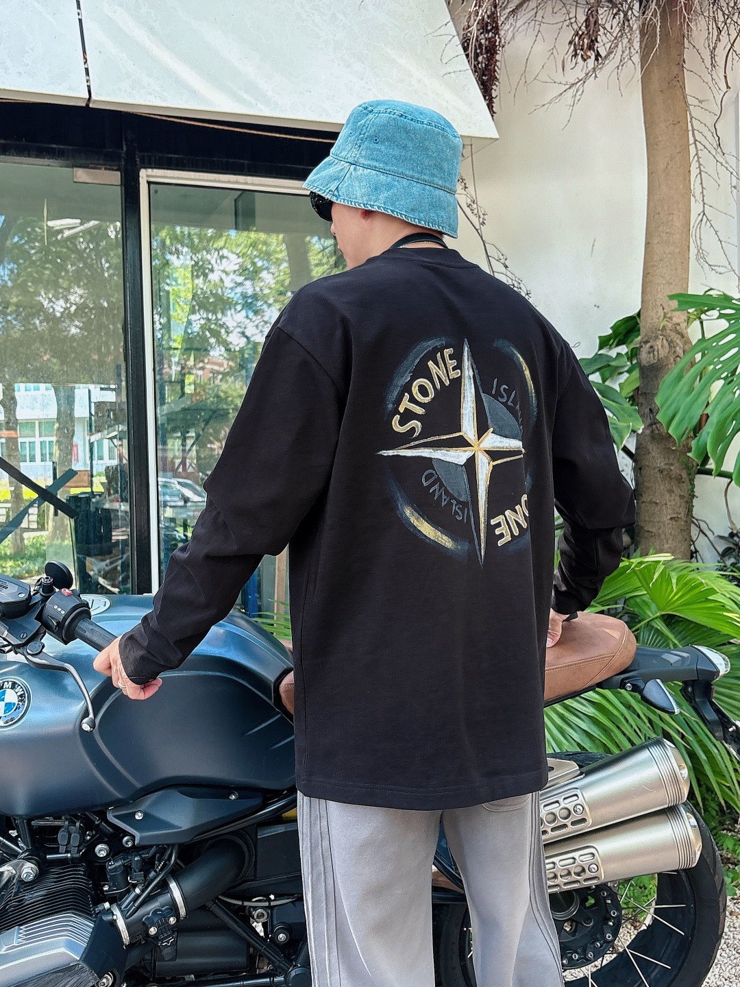 2025秋冬季新款石头岛手绘长袖S-XL