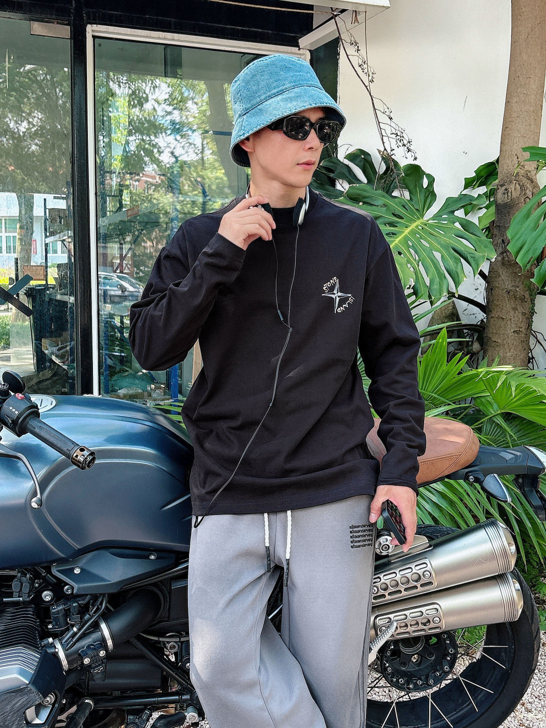 2025秋冬季新款石头岛手绘长袖S-XL