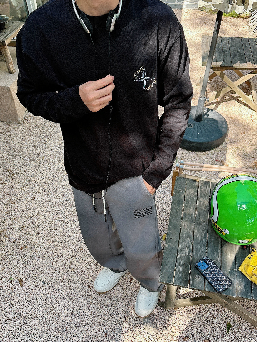 2025秋冬季新款石头岛手绘长袖S-XL