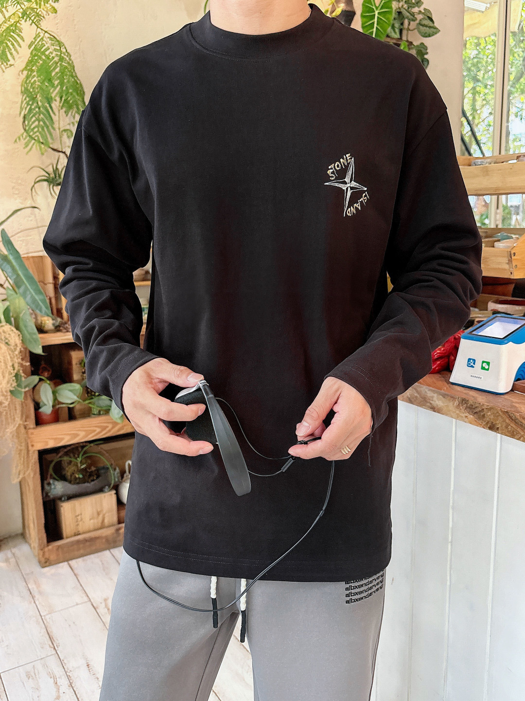 2025秋冬季新款石头岛手绘长袖S-XL