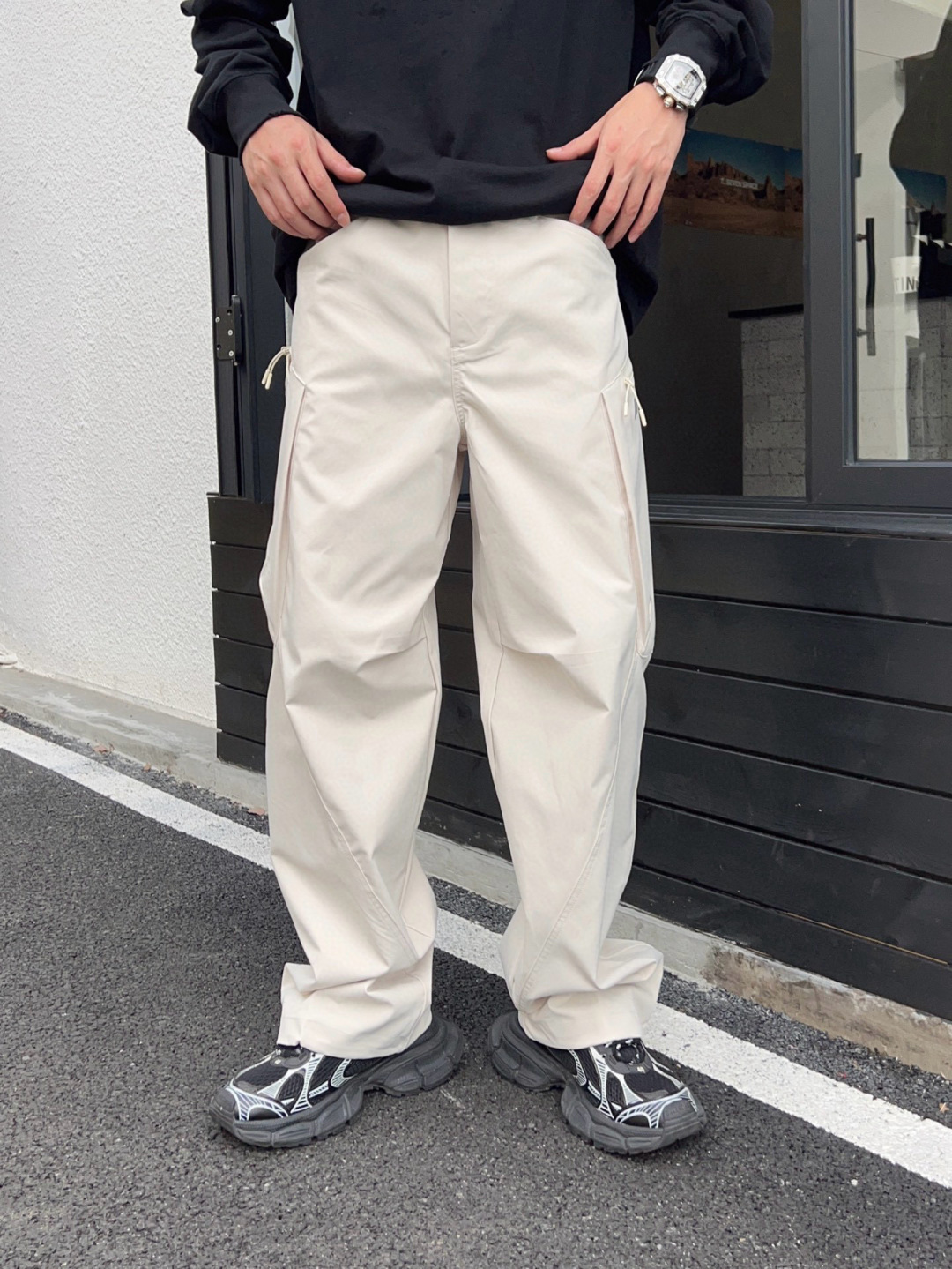 秋季裤子🆕颜色：黑，杏码数：M-3XL