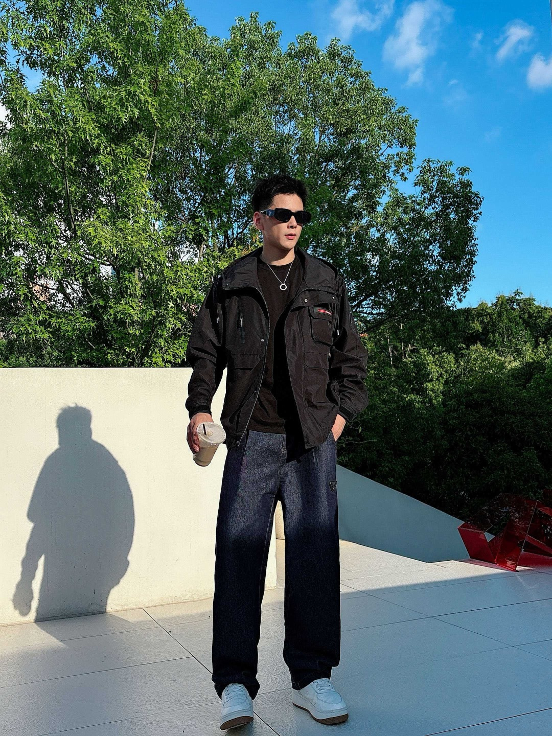 普拉达 官网同款，三标齐全，提前发售 2025ss开秋新款男士夹克外套，原单三标齐全高端版本 专柜定制面