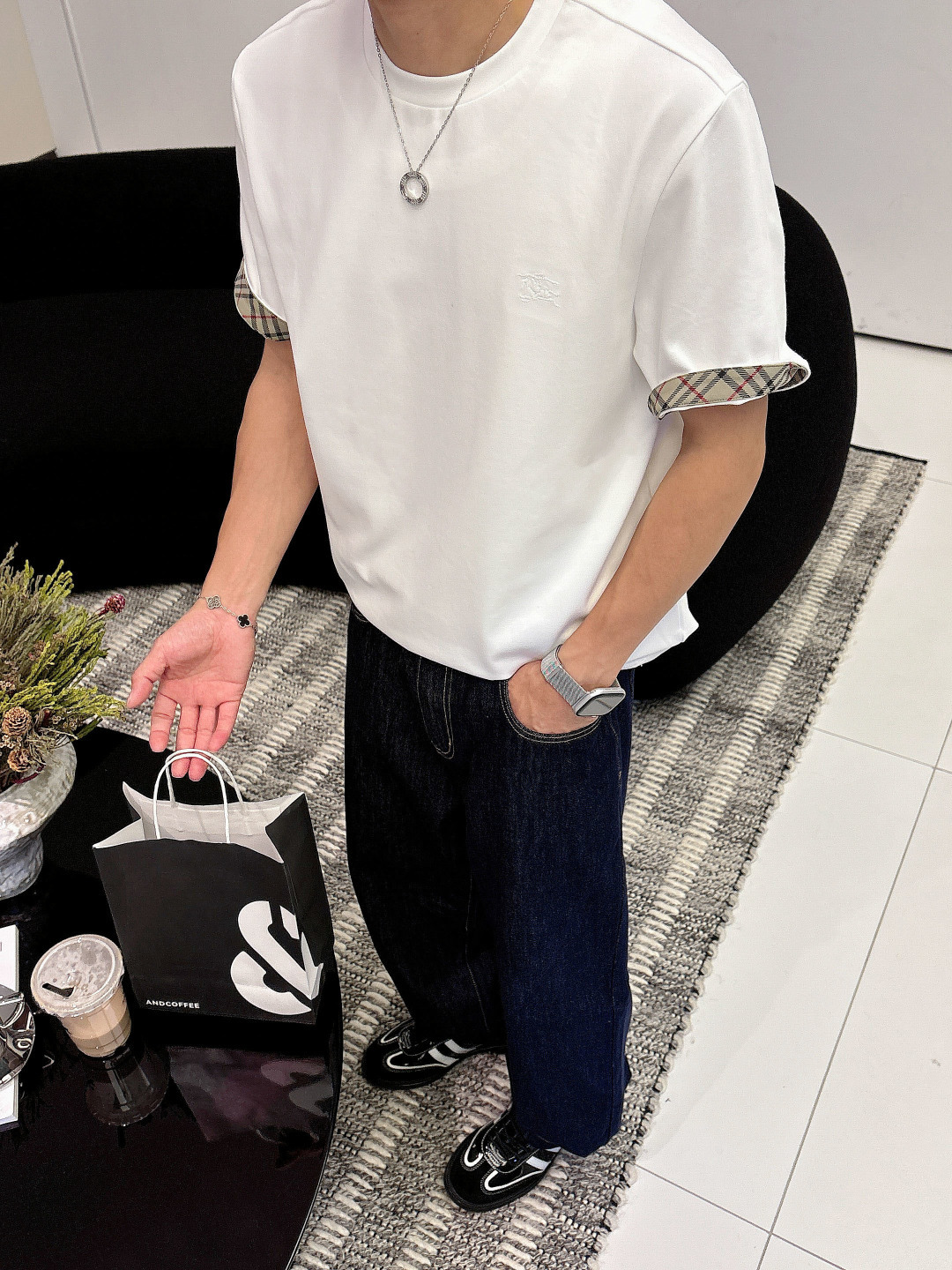 NEW新品 91001🎉微阔短袖T系列季度：2025秋冬颜色：黑色 白色 卡其绿尺码: m-5xL版型：