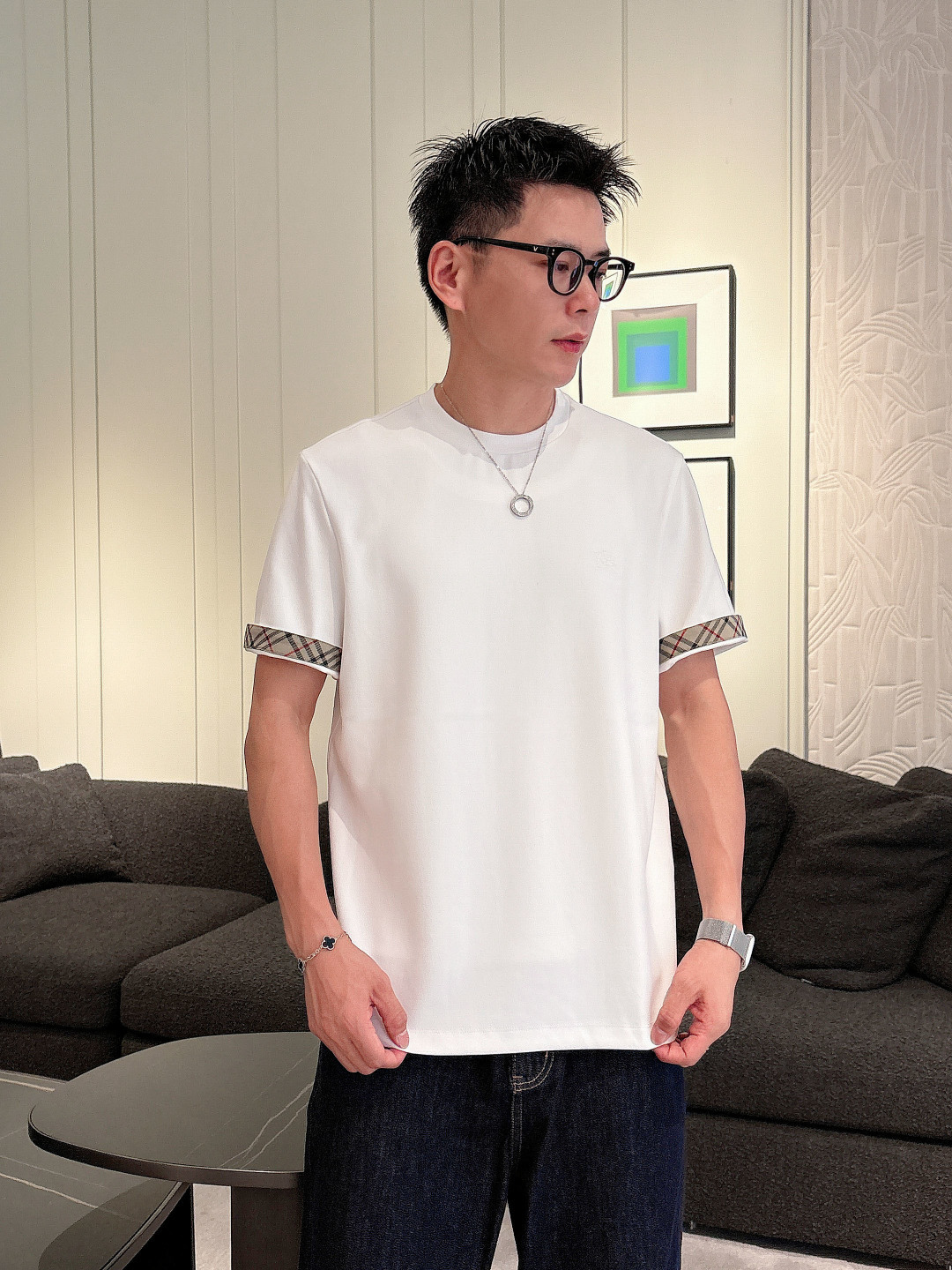 NEW新品 91001🎉微阔短袖T系列季度：2025秋冬颜色：黑色 白色 卡其绿尺码: m-5xL版型：