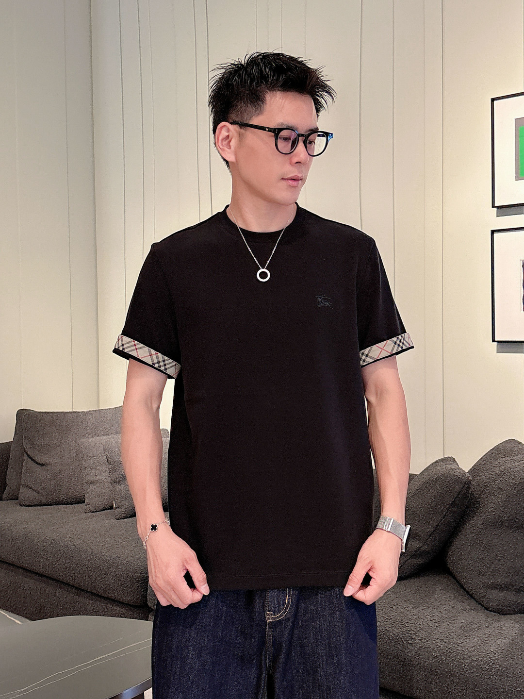 NEW新品 91001🎉微阔短袖T系列季度：2025秋冬颜色：黑色 白色 卡其绿尺码: m-5xL版型：