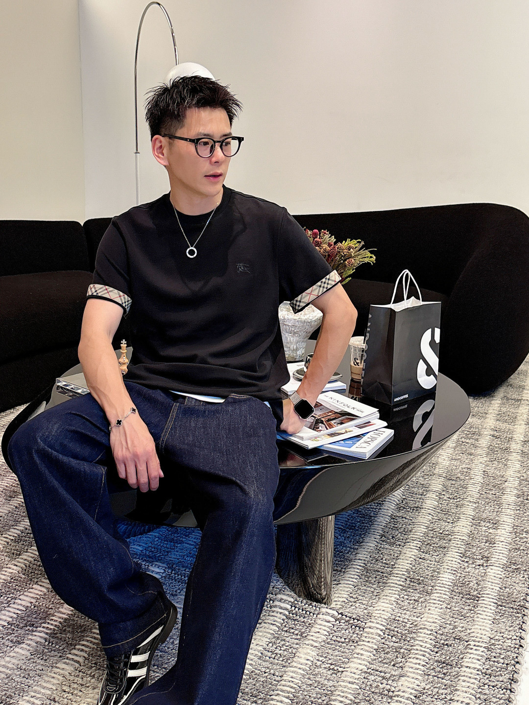 NEW新品 91001🎉微阔短袖T系列季度：2025秋冬颜色：黑色 白色 卡其绿尺码: m-5xL版型：