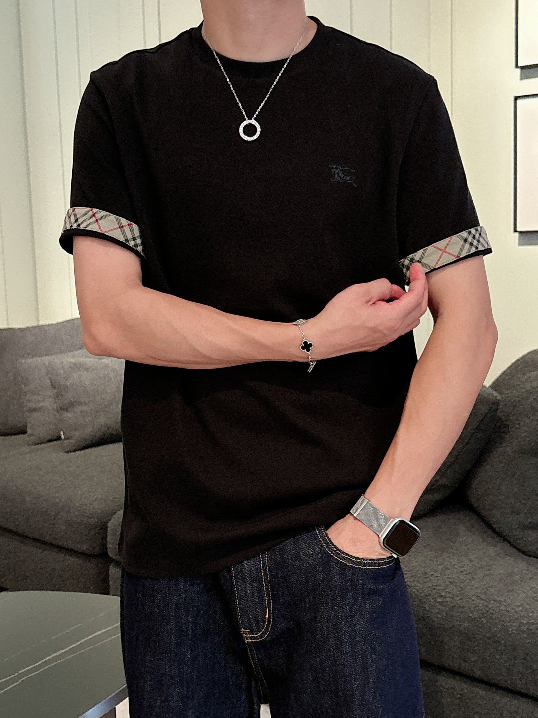 NEW新品 91001🎉微阔短袖T系列季度：2025秋冬颜色：黑色 白色 卡其绿尺码: m-5xL版型：