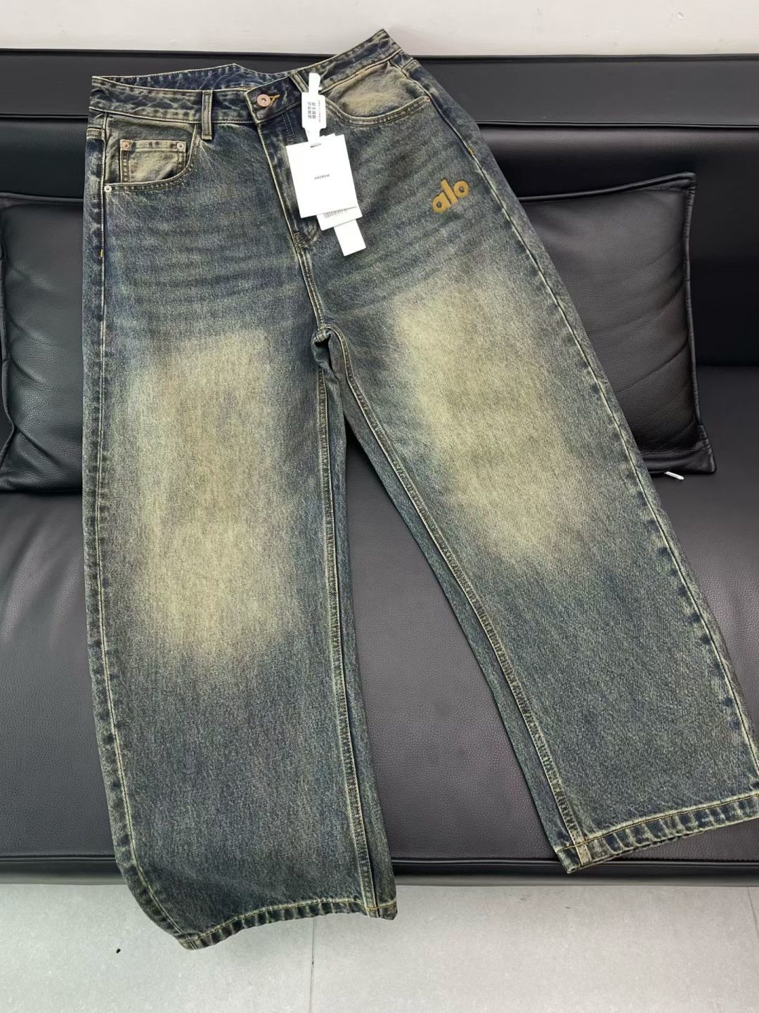 2025秋冬新款ALO 阔腿牛仔裤码数 ：S、M、L、XL