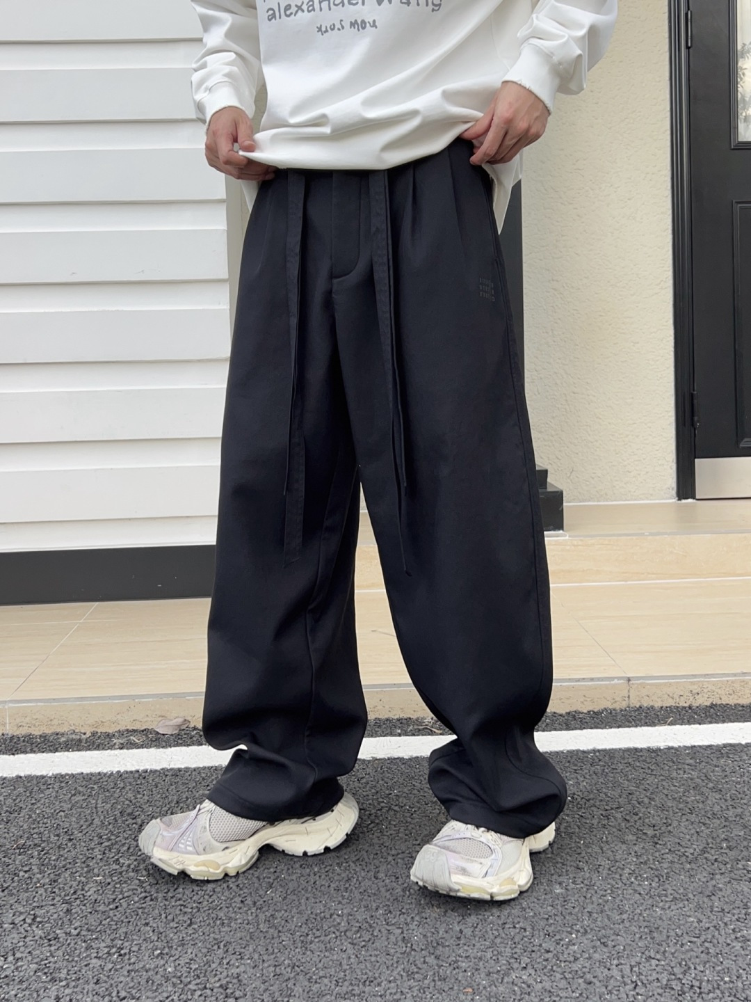 新款秋冬加绒裤子[庆祝][庆祝]码数：M-3xL颜色：黑，白，绿款号：5203-H