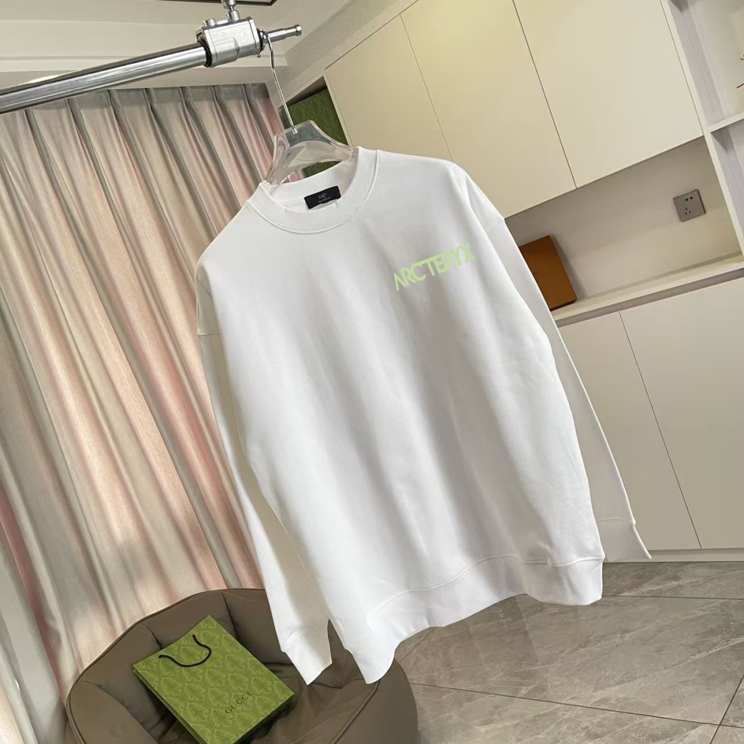 ARC'TERYX小鸟*2025秋冬新款 个性logo印花 定制面料400g 圆领卫衣 男女同款尺码：S