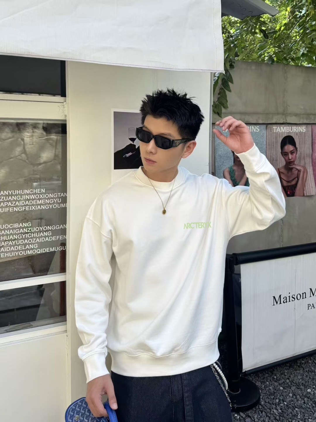 ARC'TERYX小鸟*2025秋冬新款 个性logo印花 定制面料400g 圆领卫衣 男女同款尺码：S