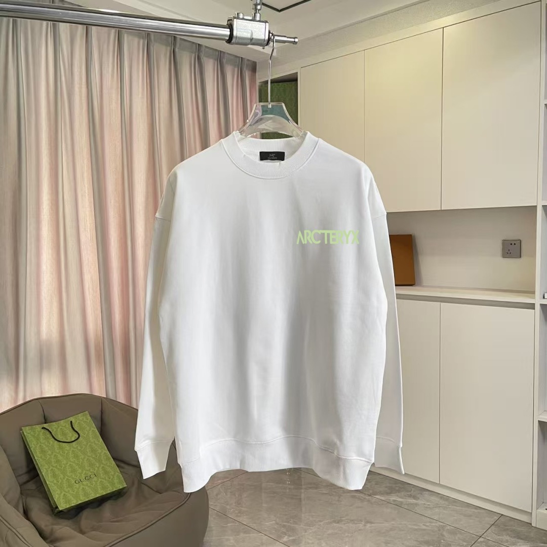 ARC'TERYX小鸟*2025秋冬新款 个性logo印花 定制面料400g 圆领卫衣 男女同款尺码：S