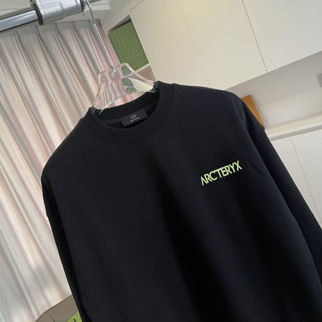 ARC'TERYX小鸟*2025秋冬新款 个性logo印花 定制面料400g 圆领卫衣 男女同款尺码：S