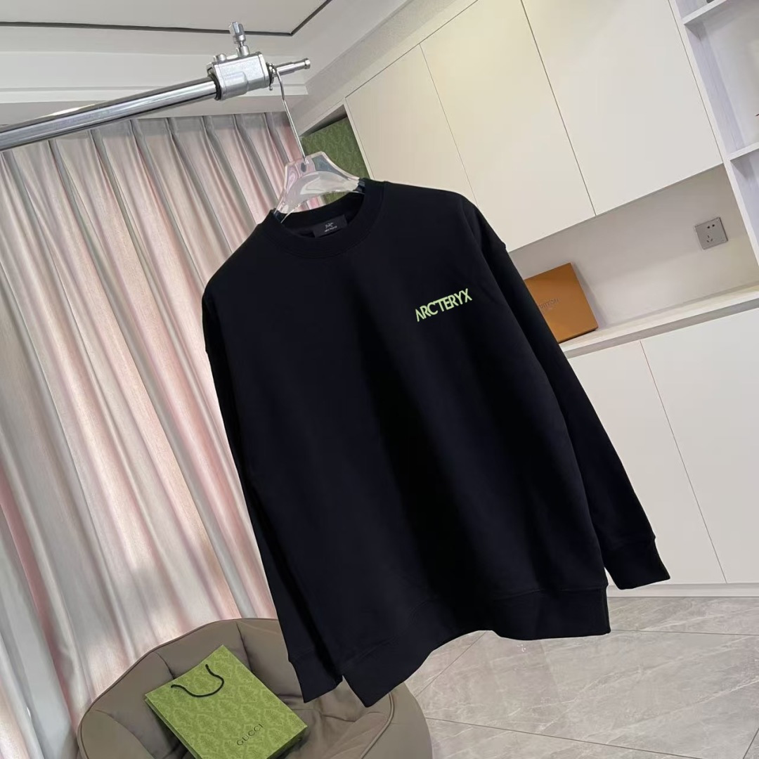 ARC'TERYX小鸟*2025秋冬新款 个性logo印花 定制面料400g 圆领卫衣 男女同款尺码：S