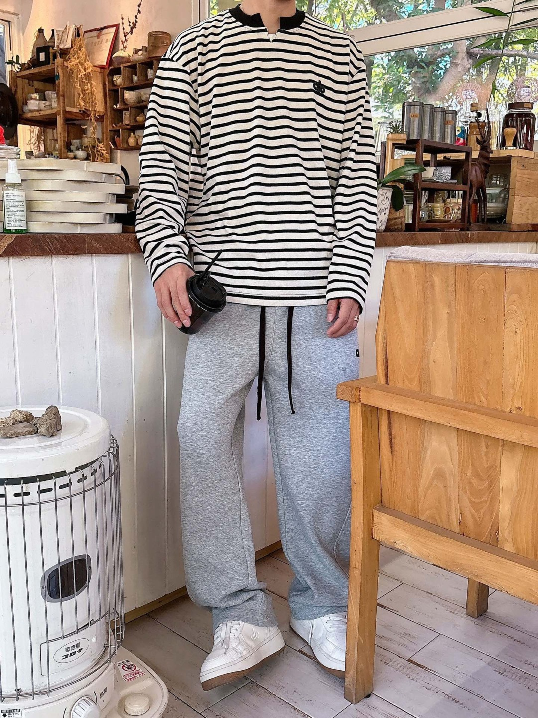 2025SS alo秋冬新款条纹长袖 爆款定制纯棉面料 重工洗水，面料舒适🈶️质感 码数：M-4XL