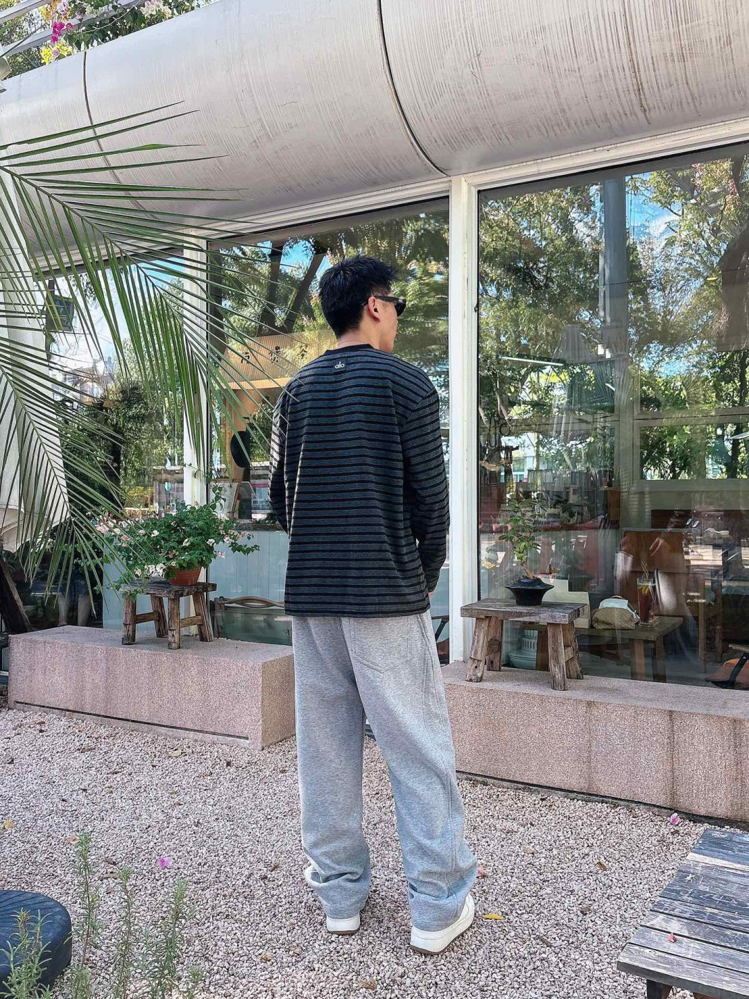 2025SS alo秋冬新款条纹长袖 爆款定制纯棉面料 重工洗水，面料舒适🈶️质感 码数：M-4XL