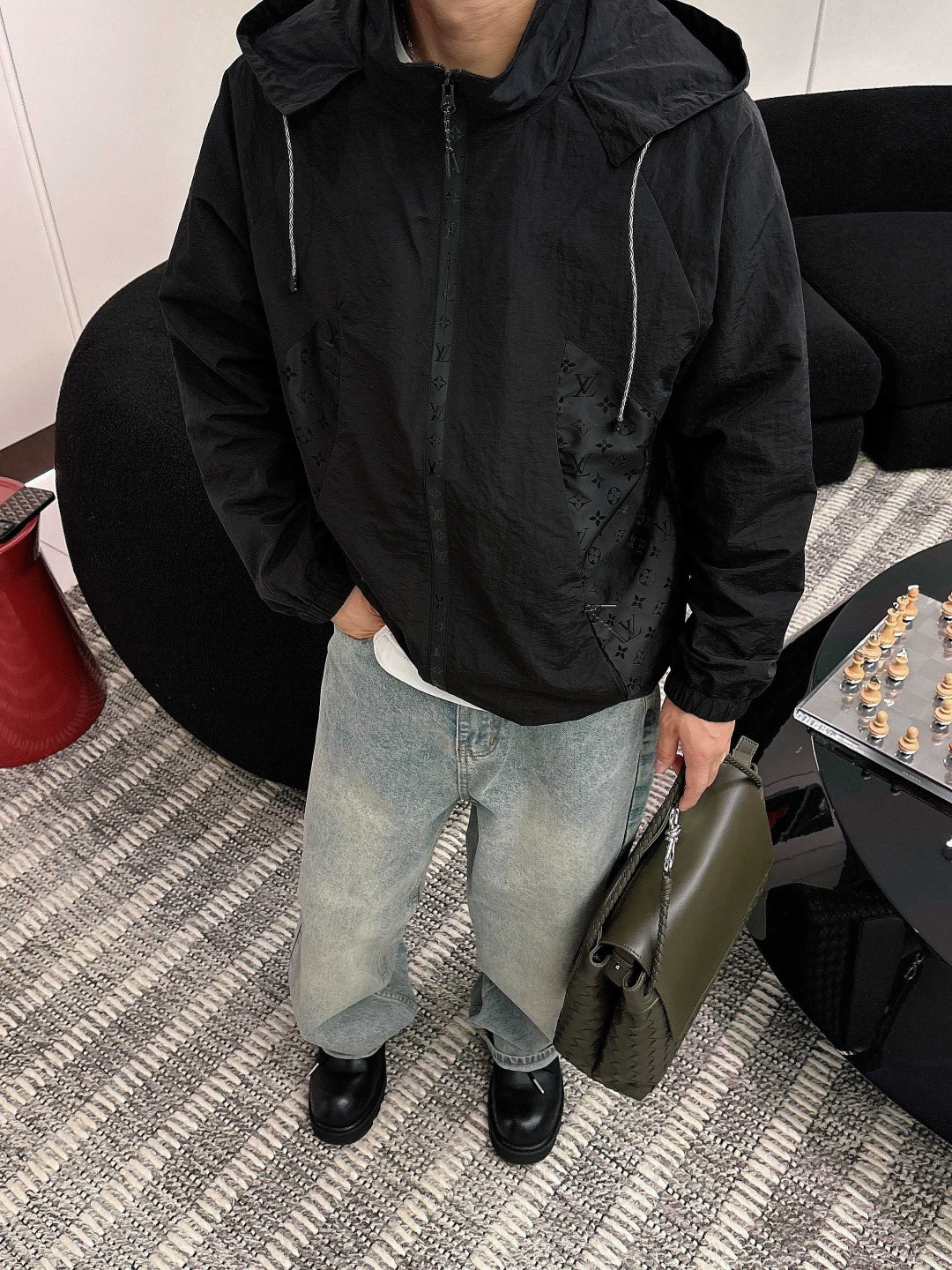 LV 官网同款，提前发售！2025ss开春新款男士夹克外套，原单三标齐全高端版本！带隐藏帽，专柜定制面料