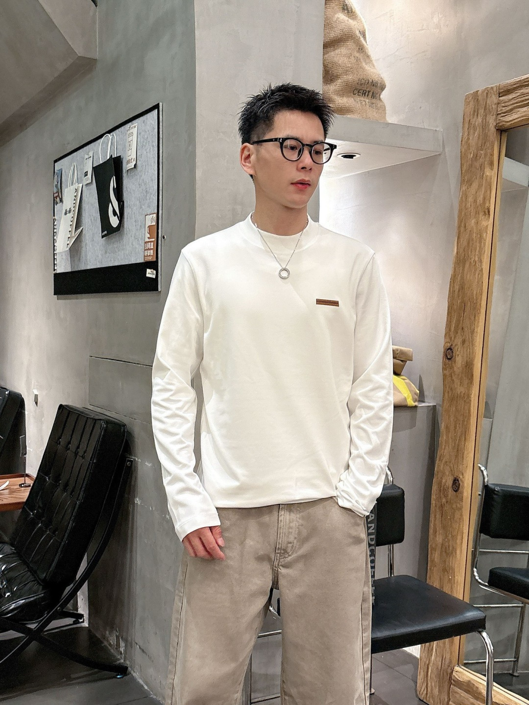 Z ZEGN 2025秋冬系列长袖打底衫码数：M-5XL 常规版型棉莫代尔打底。精选棉与莫代尔混纺面料，