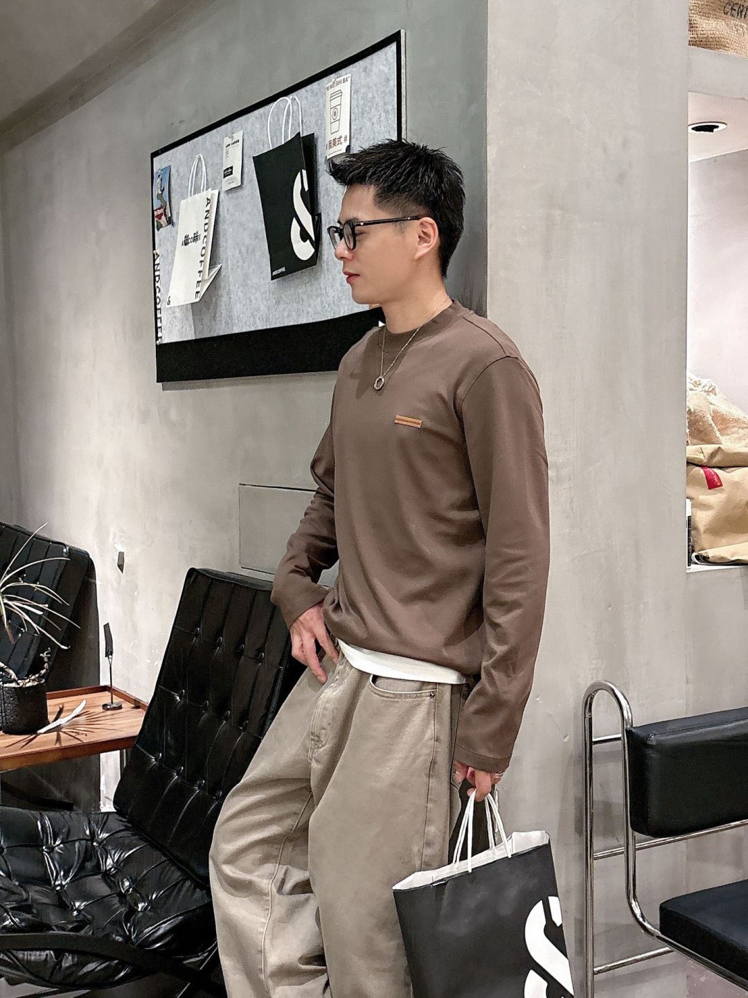 Z ZEGN 2025秋冬系列长袖打底衫码数：M-5XL 常规版型棉莫代尔打底。精选棉与莫代尔混纺面料，