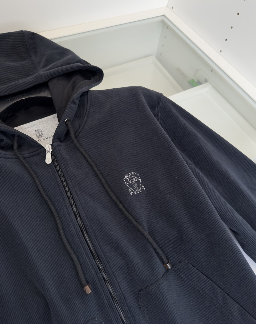 Bru**llo Cuci**lli 老钱新贵推荐！客供订织坑条男士连帽休闲卫衣外套 他家设计师钟爱的竖