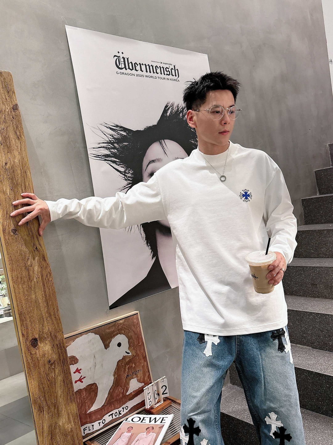 25新款磨毛长袖阔版T恤颜色：黑，白尺码：S-2XL