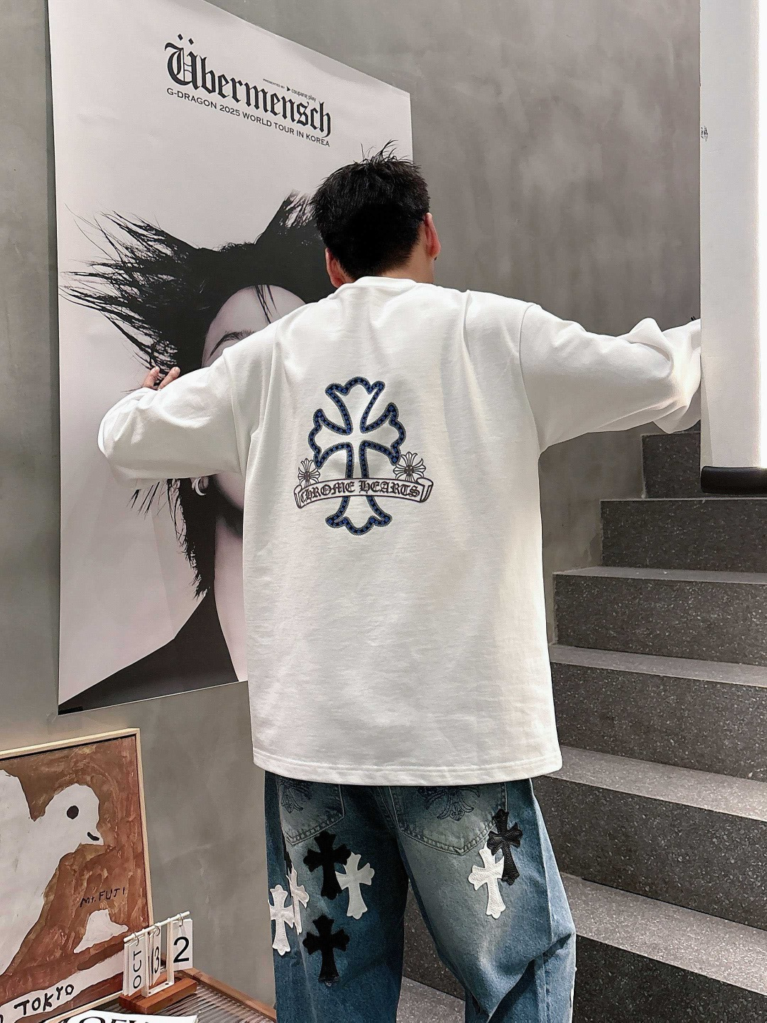 25新款磨毛长袖阔版T恤颜色：黑，白尺码：S-2XL