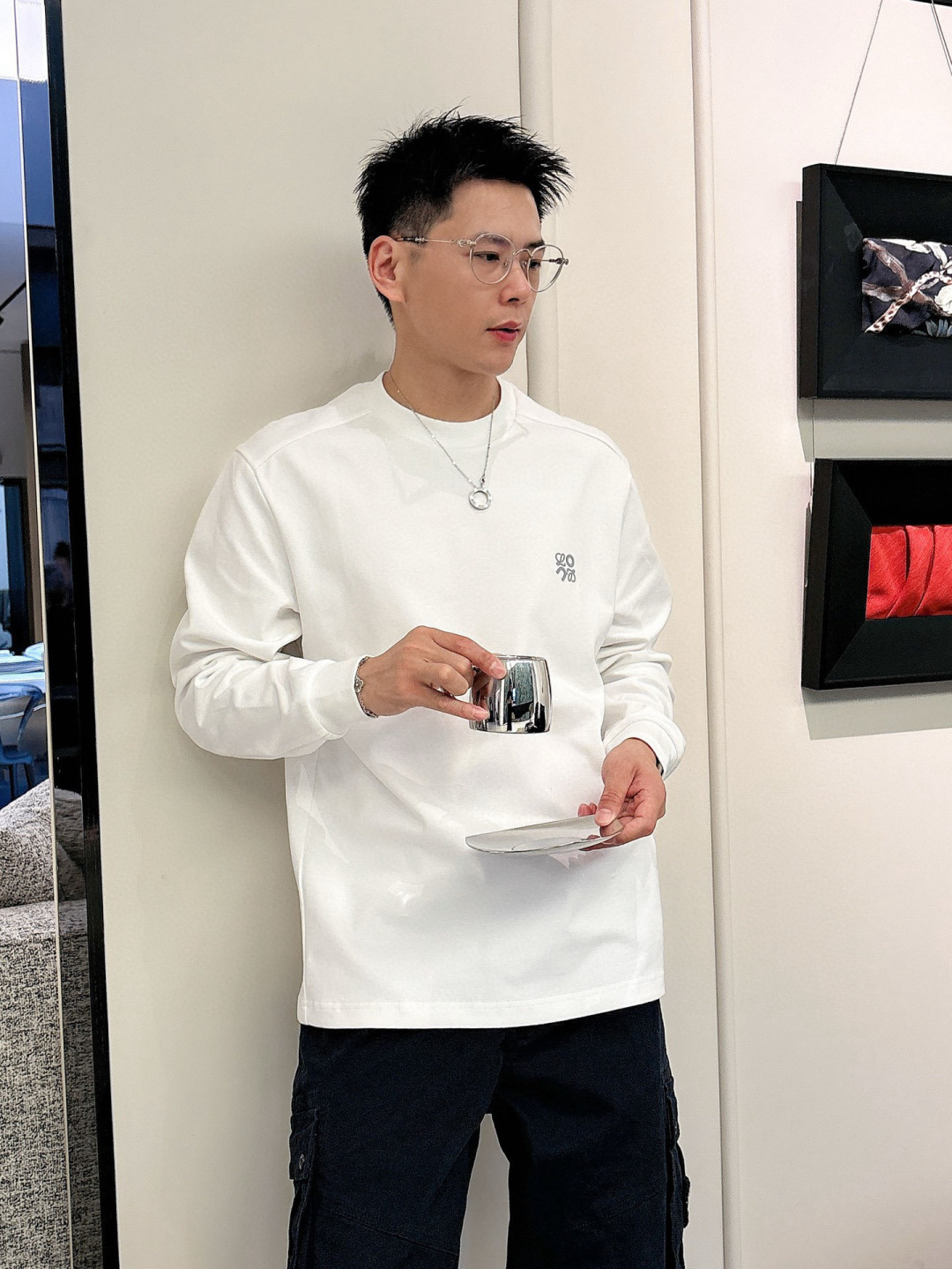 LOEW 2025秋冬系列长袖T恤码数：M-5XL 微阔版型潮流罗马磨毛。面料表面刷毛做磨毛工艺与特殊罗