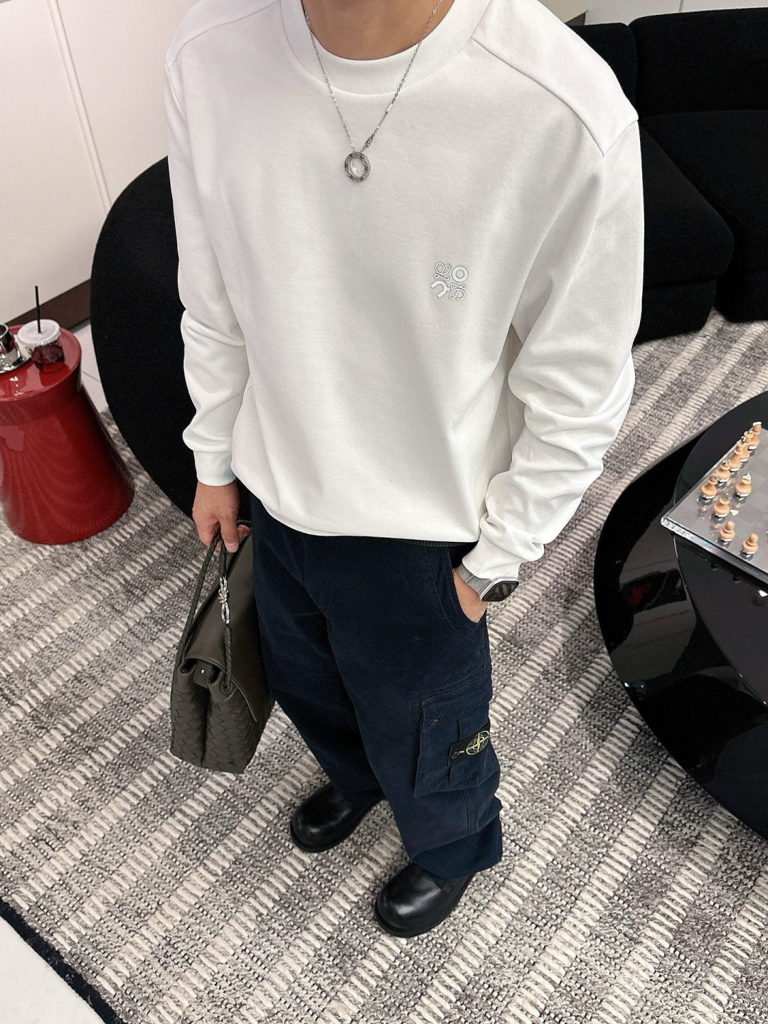 LOEW 2025秋冬系列长袖T恤码数：M-5XL 微阔版型潮流罗马磨毛。面料表面刷毛做磨毛工艺与特殊罗