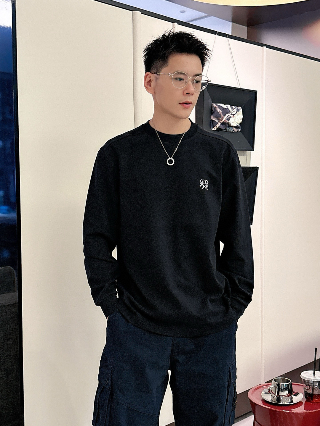 LOEW 2025秋冬系列长袖T恤码数：M-5XL 微阔版型潮流罗马磨毛。面料表面刷毛做磨毛工艺与特殊罗