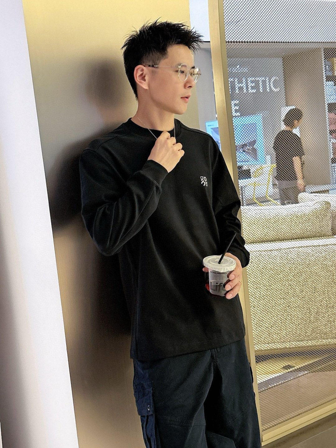 LOEW 2025秋冬系列长袖T恤码数：M-5XL 微阔版型潮流罗马磨毛。面料表面刷毛做磨毛工艺与特殊罗