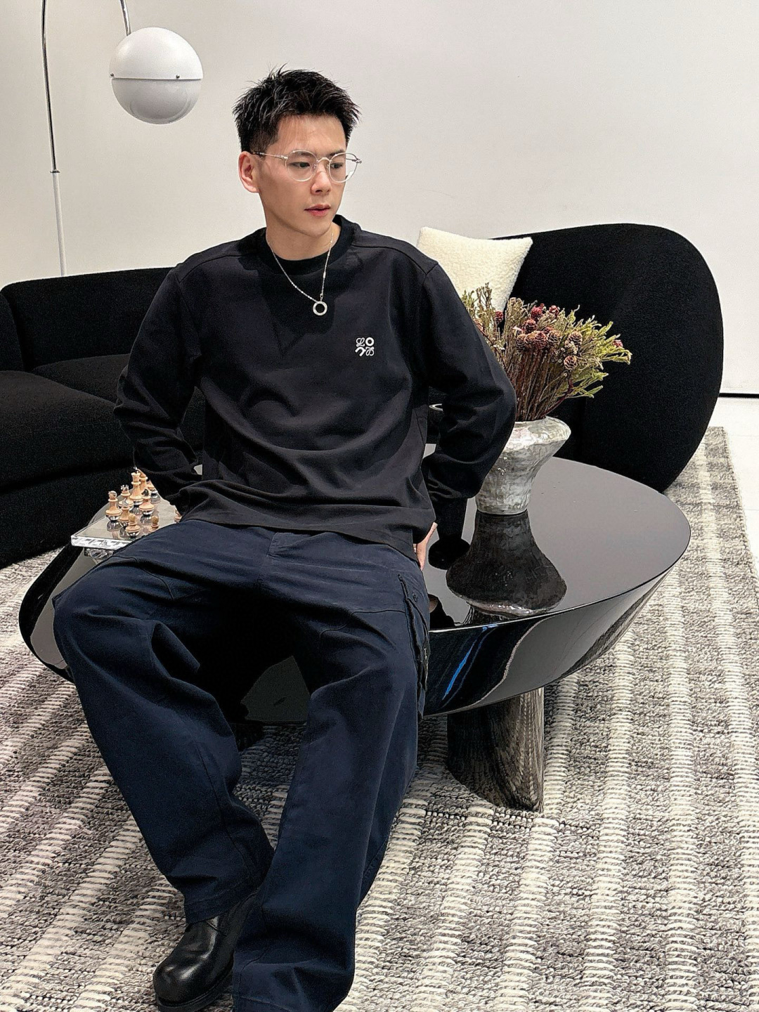 LOEW 2025秋冬系列长袖T恤码数：M-5XL 微阔版型潮流罗马磨毛。面料表面刷毛做磨毛工艺与特殊罗