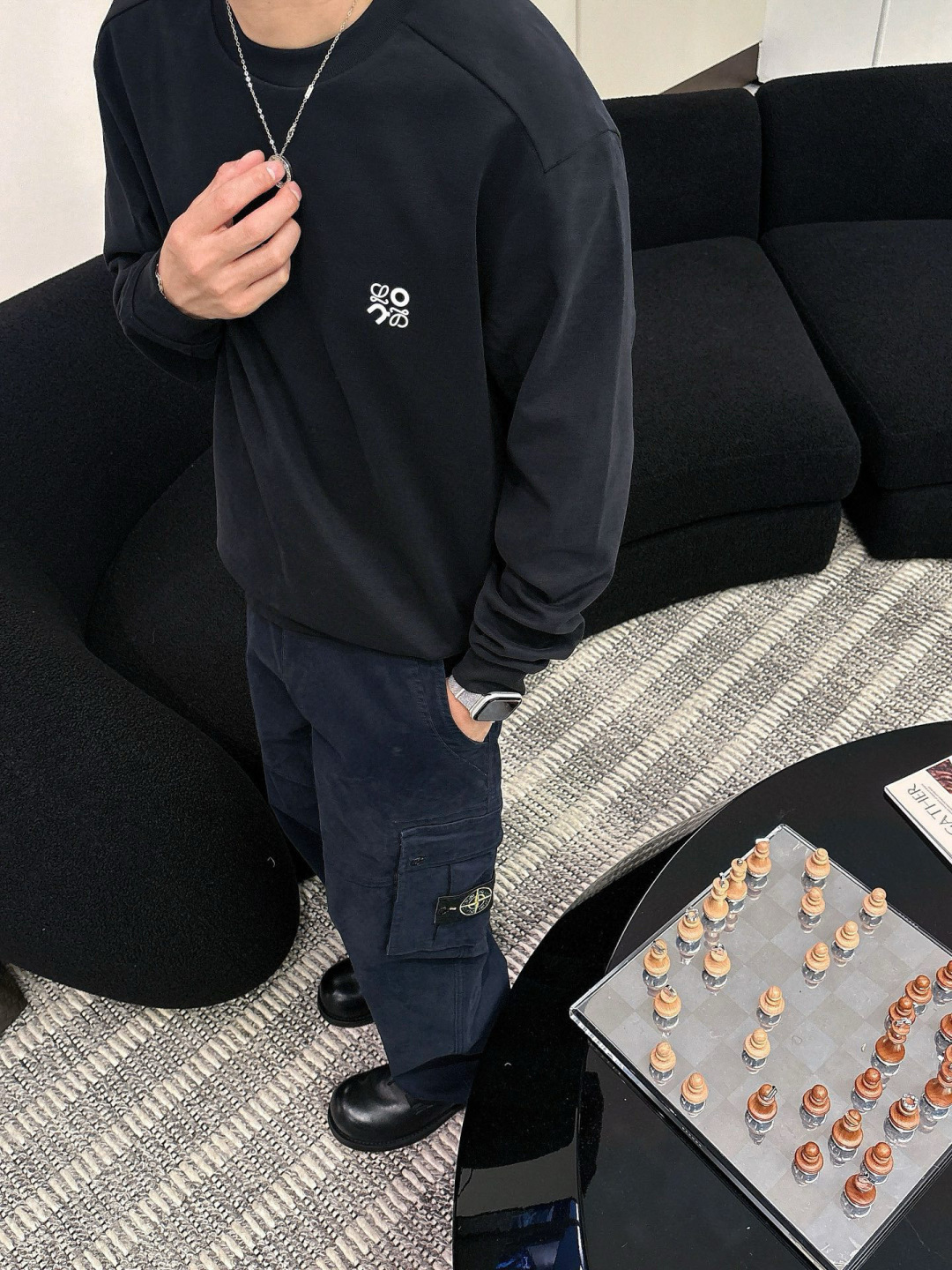 LOEW 2025秋冬系列长袖T恤码数：M-5XL 微阔版型潮流罗马磨毛。面料表面刷毛做磨毛工艺与特殊罗