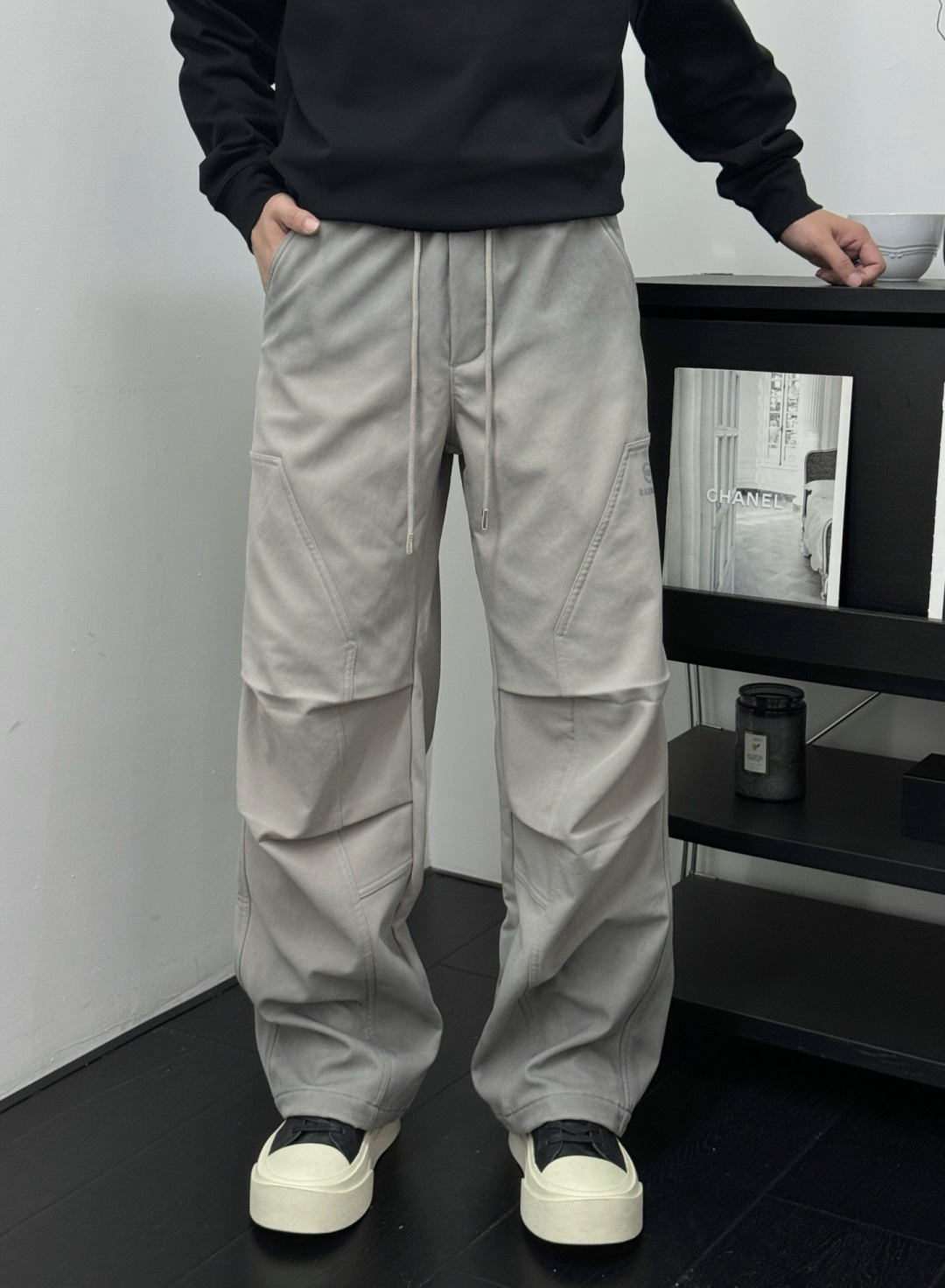 新款秋冬加绒裤子[庆祝][庆祝]码数：M-3xL颜色：黑，灰款号：5068-H