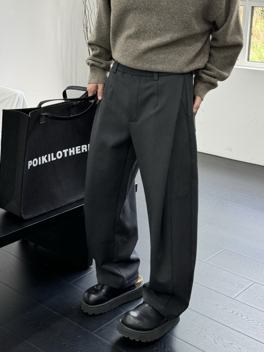 塞琳 新款秋冬加绒裤子🆕颜色：黑，灰码数：M-3XL款号：5235