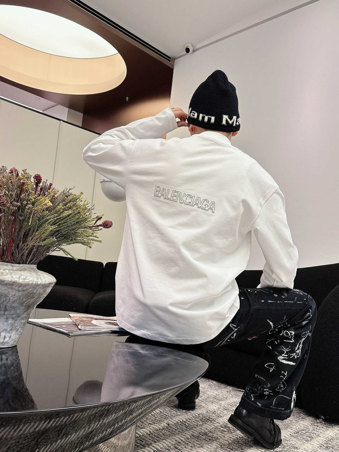 25新款磨毛长袖阔版T恤颜色：黑，白尺码：S-2XL