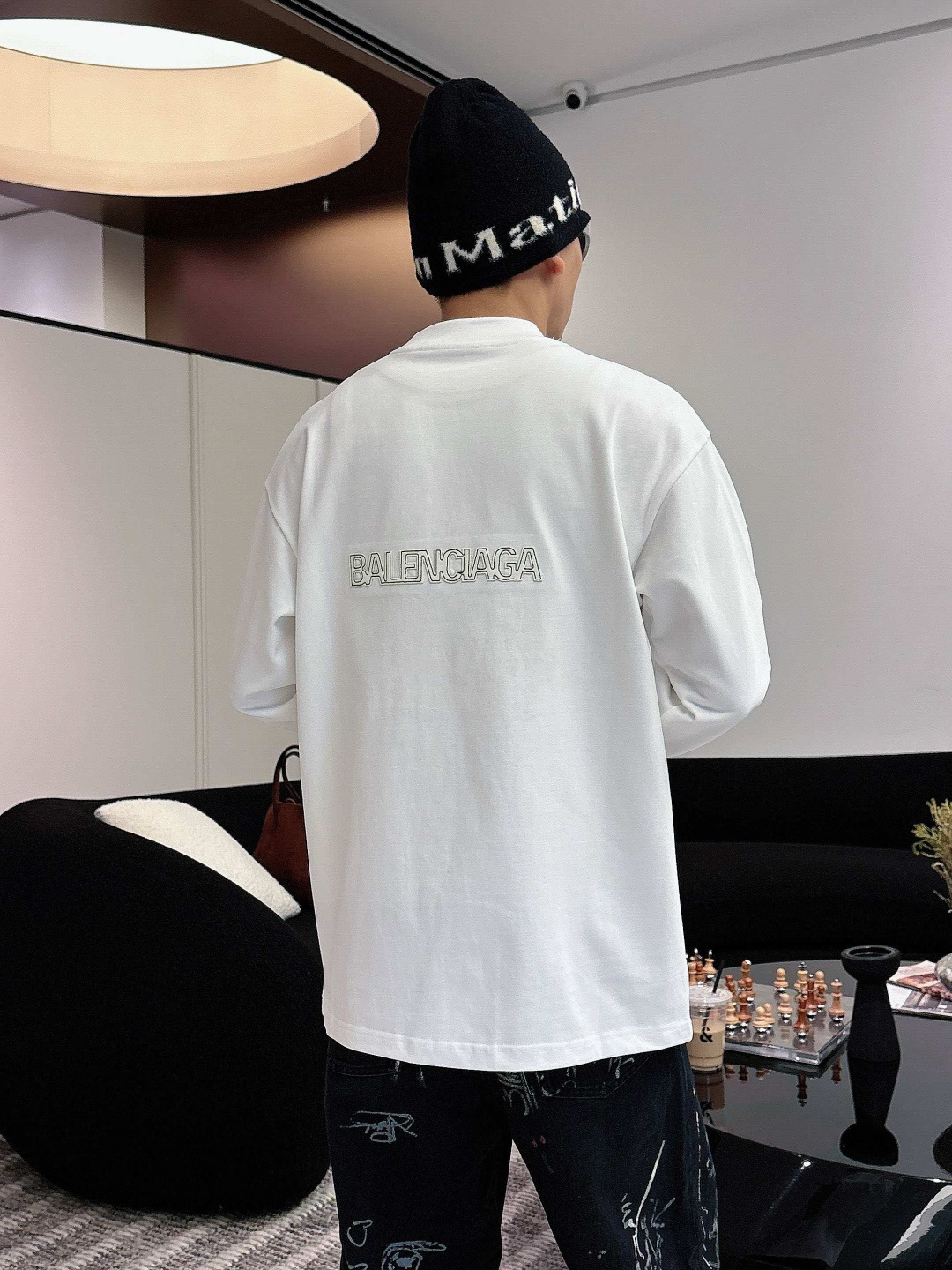 25新款磨毛长袖阔版T恤颜色：黑，白尺码：S-2XL