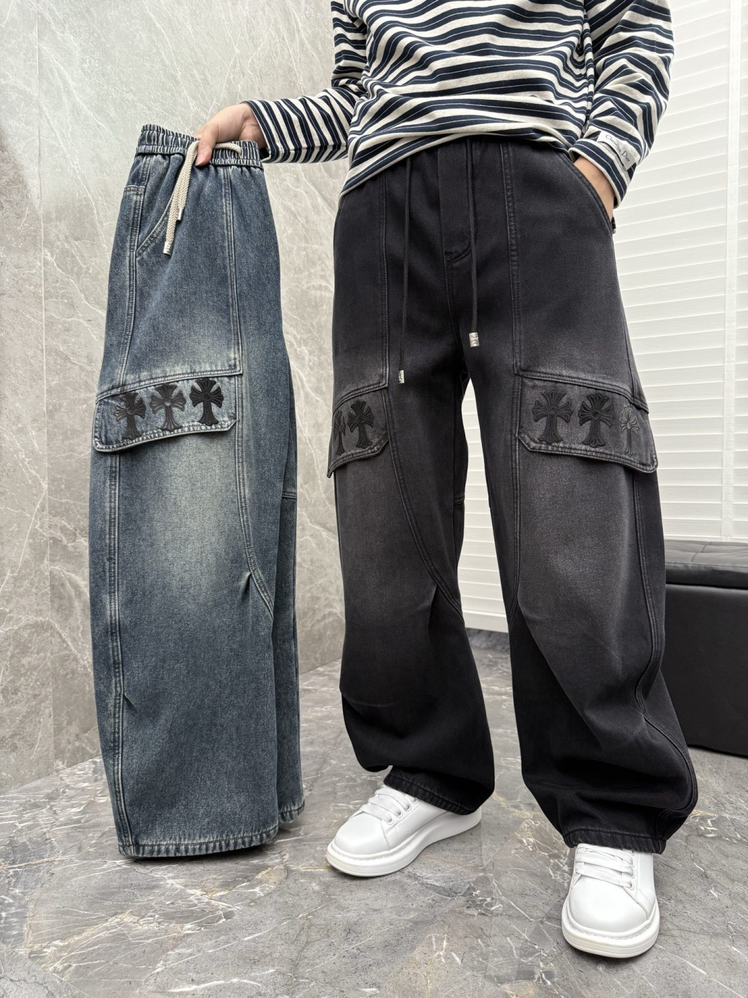 克罗心🌈🌈新款加绒弯刀裤，整款休闲裤非常高档，采用优质高定面料，面料与版型都是极其精良的，着穿这种高档的