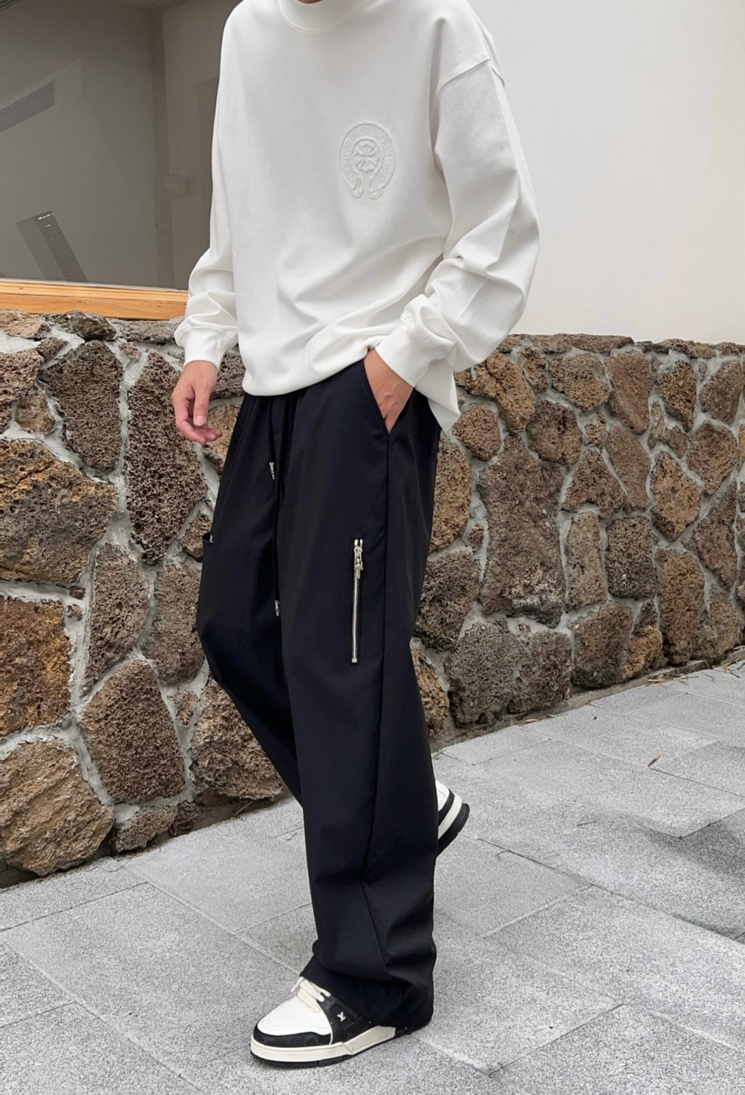 2025秋冬新款克罗心休闲裤男直筒裤 码数: M-3XL