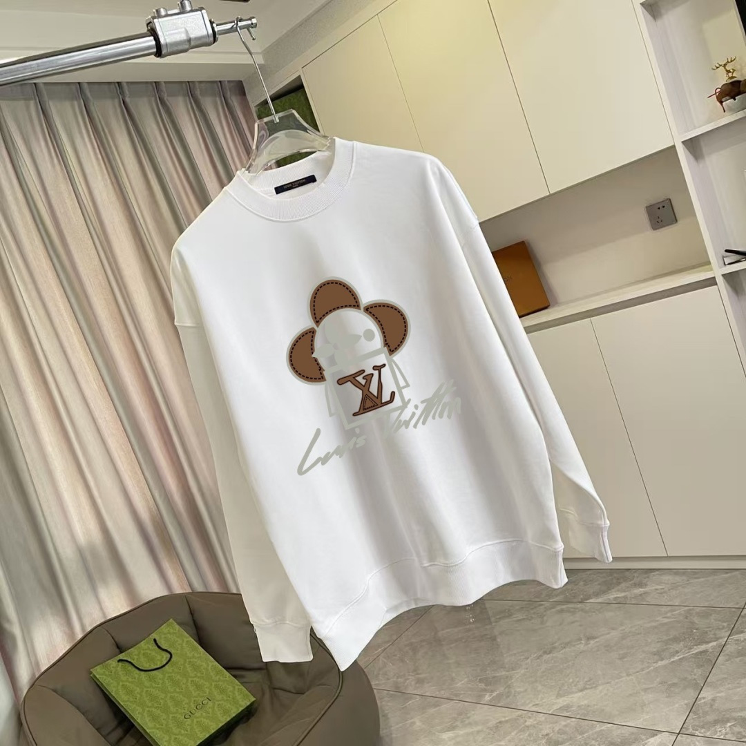 1V*2025秋冬新款 个性字母logo印花 定制面料400g 圆领卫衣 男女同款尺码：S M L XL