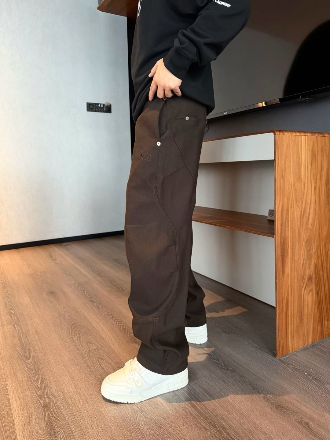 巴黎世家冬装磨毛加厚休闲裤M~3xl